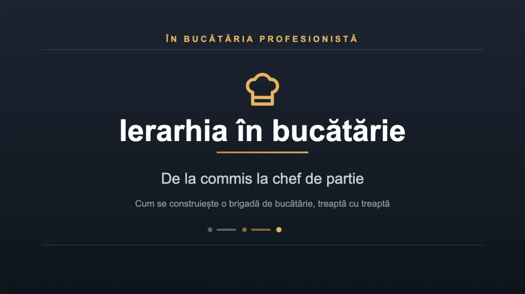 Ierarhia în bucătărie: de la commis la chef de partie