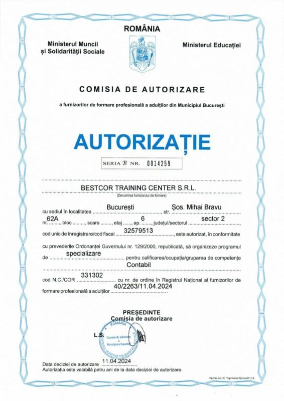 autorizatie contabil