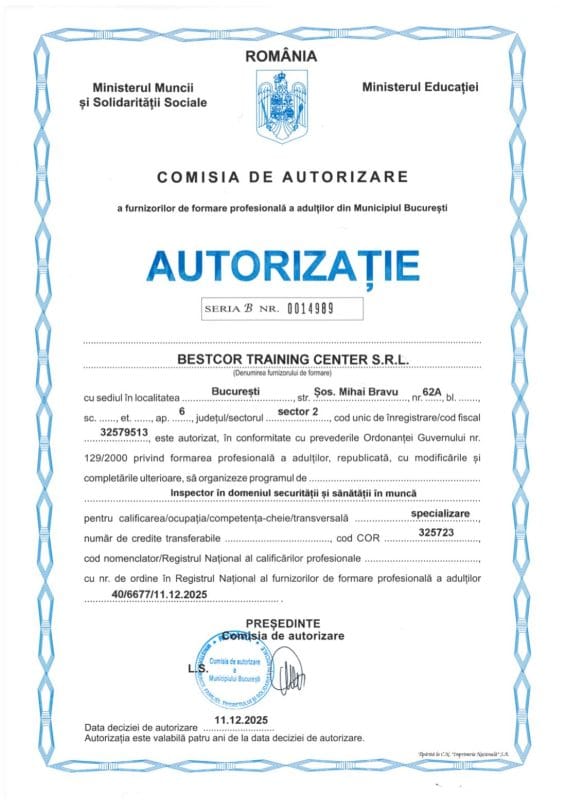autorizatie inspector ssm