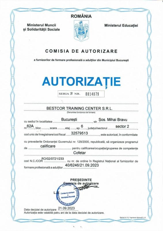 autorizatie cofetar