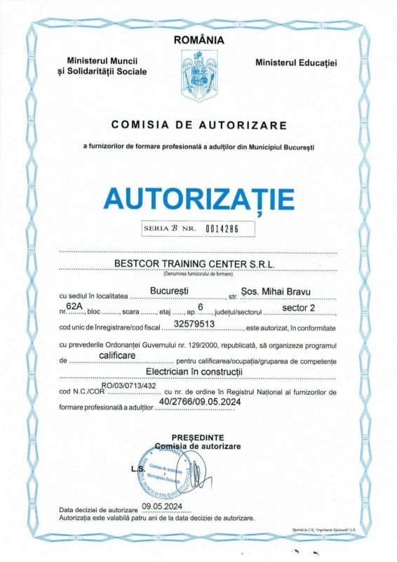 autorizatie electrician